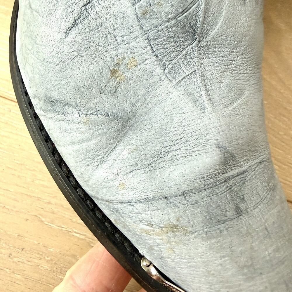 Vintage Capezio Dusty Blue Gray Leather Western Cowgirl Cowboy 80s Boots Sz 9 M - Picture 9 of 9